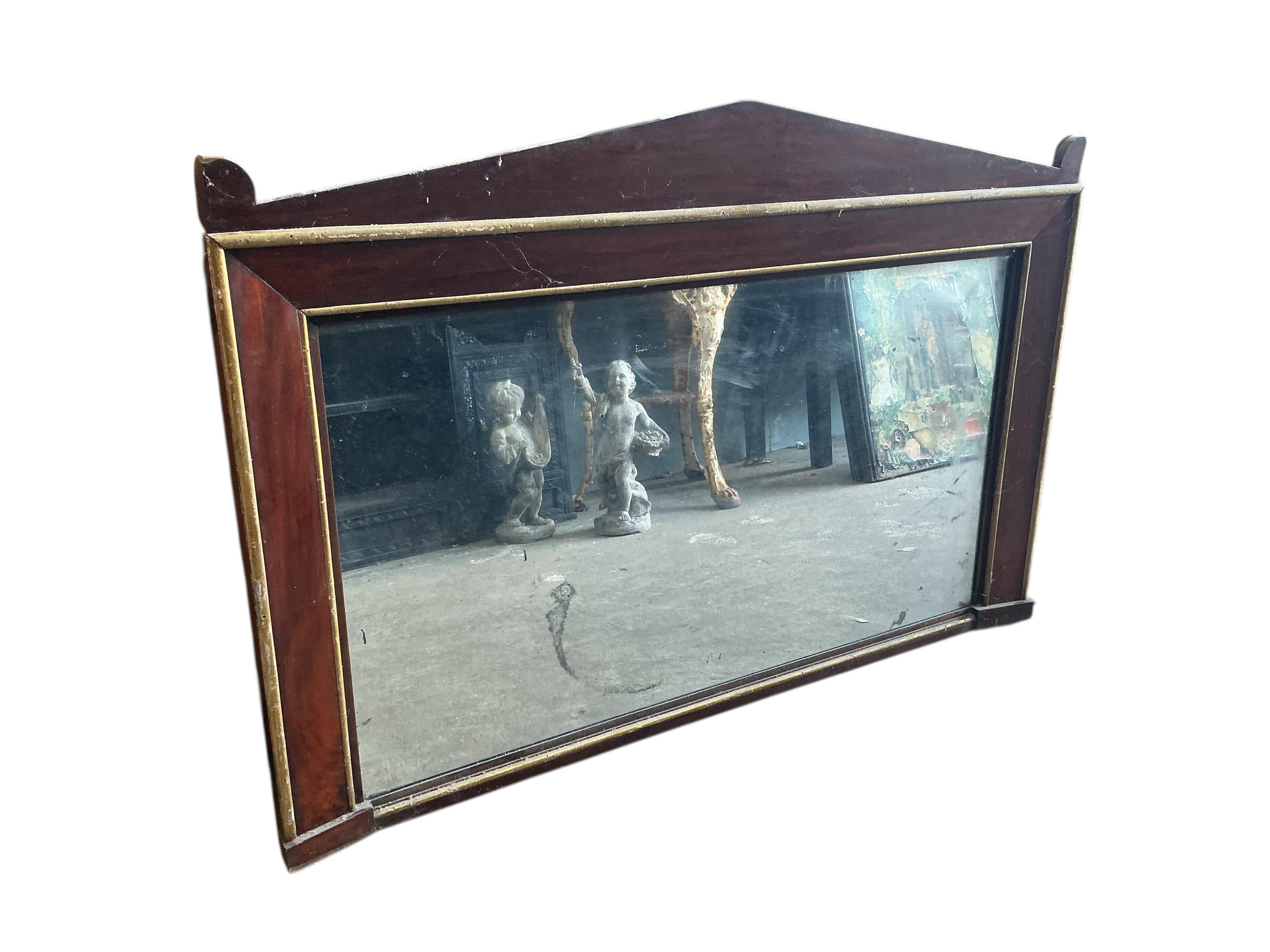 A 19th century parcelgilt overmantel mirror, width 124cm, height 85cm